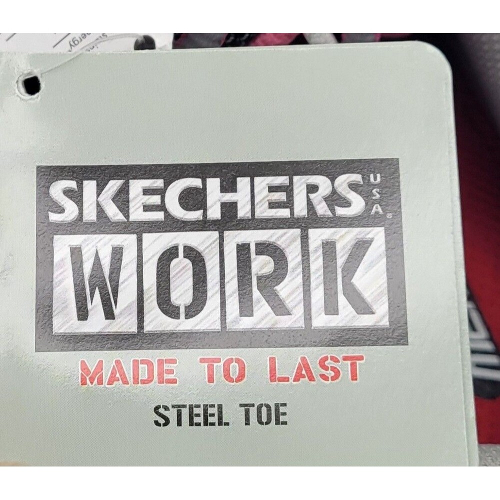 Skechers Work Biscoe Steel Toe Shoes Pink Gray Slip Resistant Womens size 10 - Picture 10 of 12